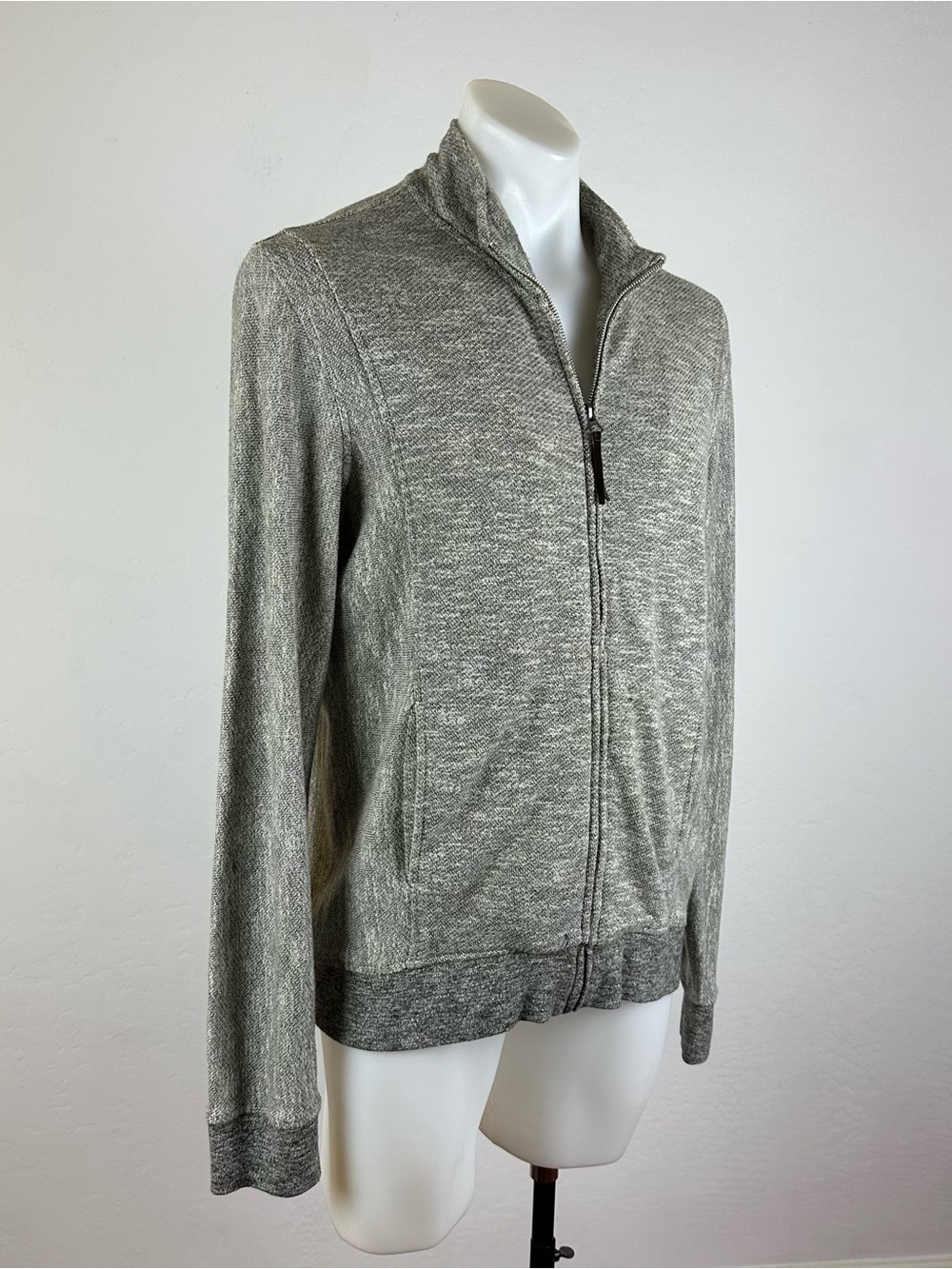 Billy Reid Heather Gray Knit Sweater Jacket